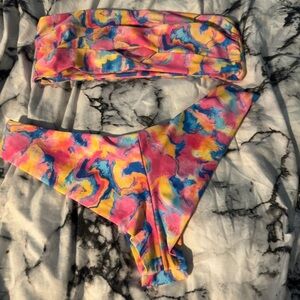 Moana Bikini in Vibrant Pink and Yellow Bottoms Shaved Ice